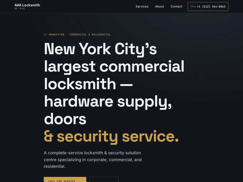 Screenshot of the AAA Locksmith of NYC redesign