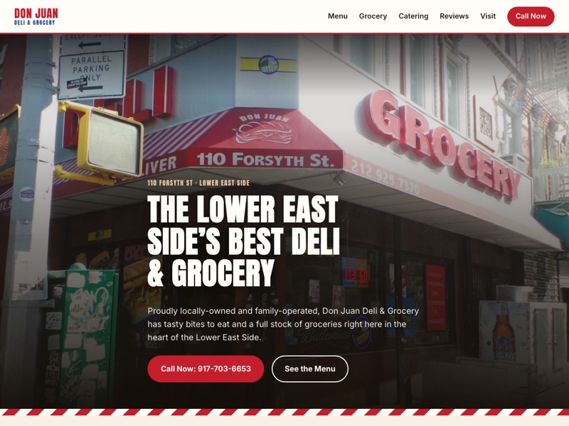 Screenshot of the Don Juan Deli & Grocery redesign
