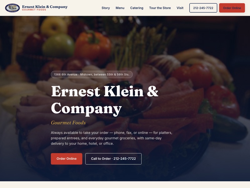 Screenshot of the Ernest Klein & Company redesign