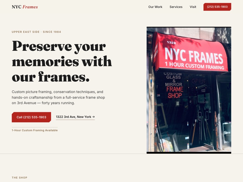Screenshot of the NYC Frames redesign