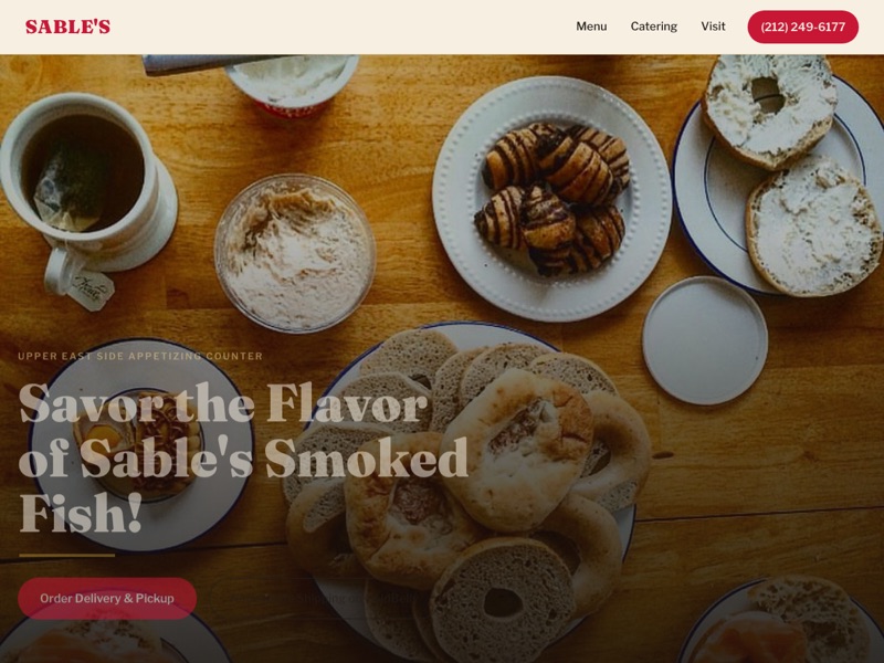 Screenshot of the Sable's Smoked Fish redesign
