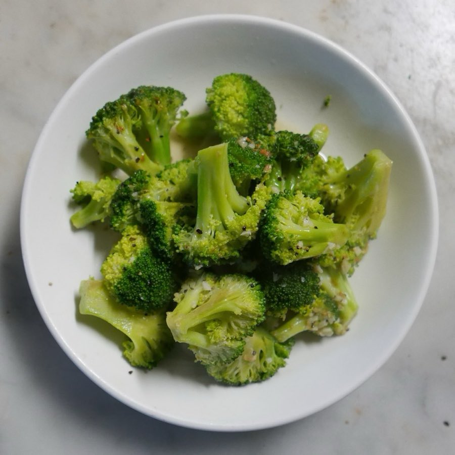A side of steamed broccoli