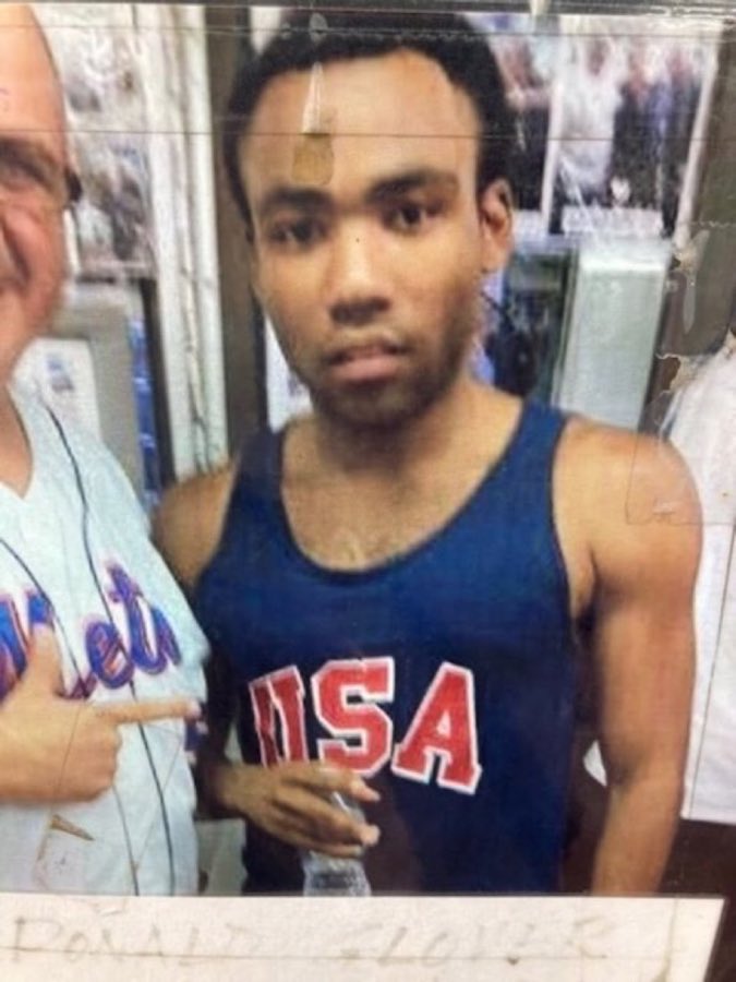 Photo from the shop wall of a customer identified as Donald Glover
