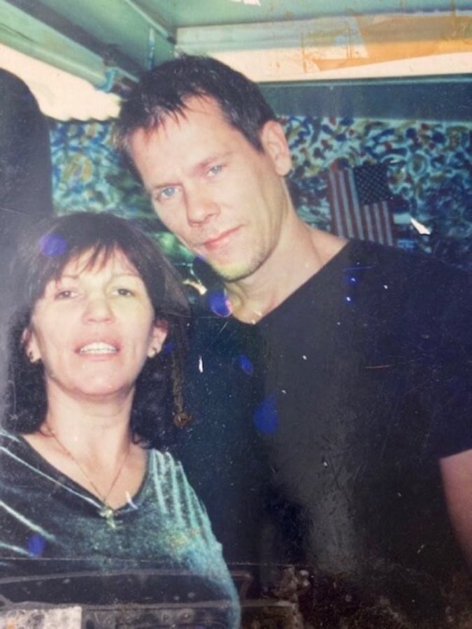 Photo from the shop wall of a customer identified as Kevin Bacon
