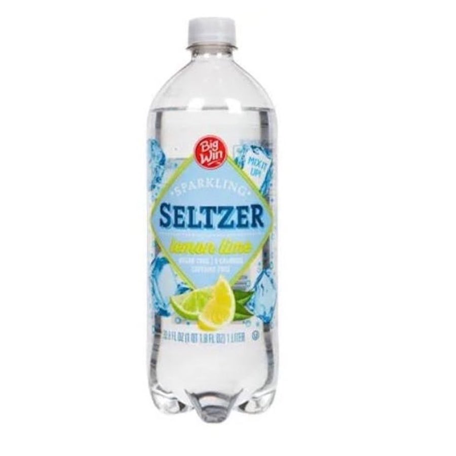 A bottle of lemon-lime seltzer