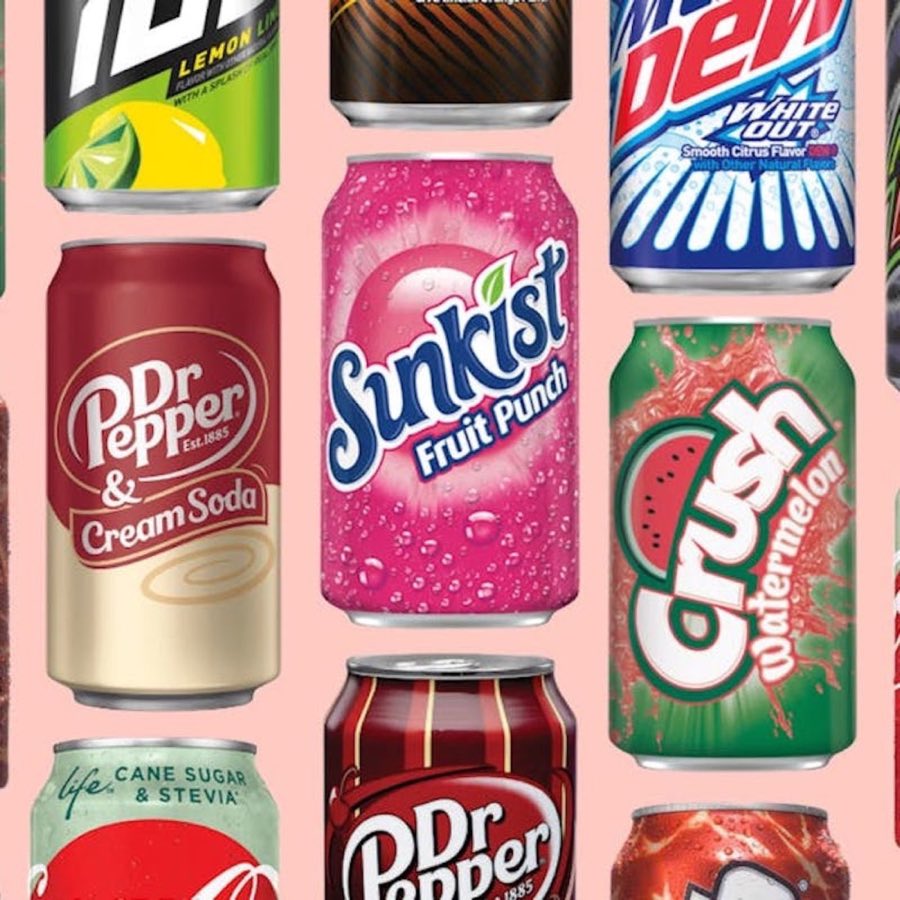 Assorted canned sodas