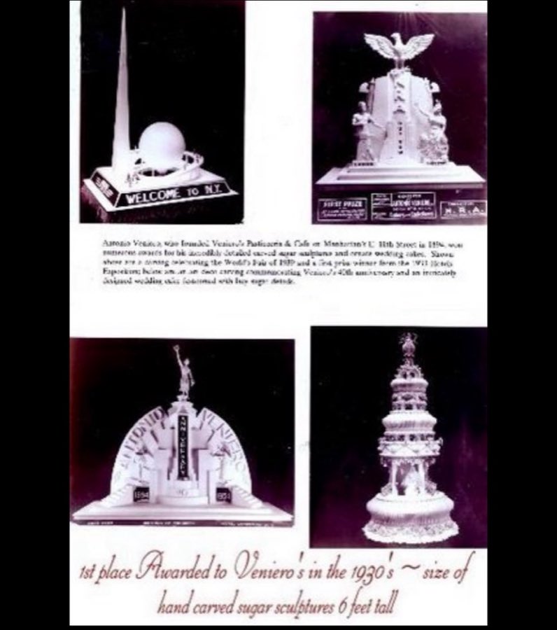 Scanned World's Fair award certificate presented to Veniero's